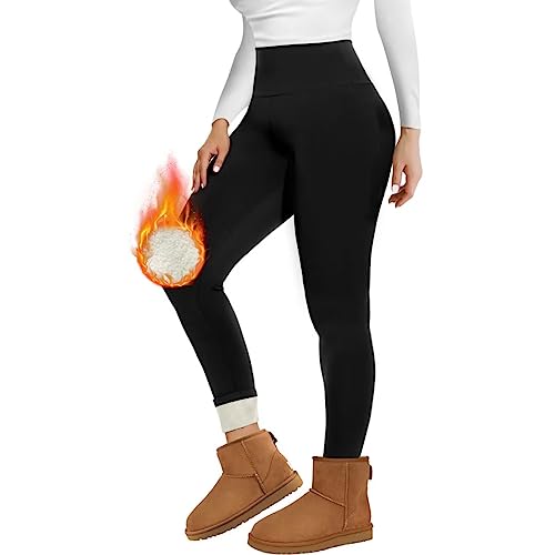 Women's High Waisted Fleece Leggings for Winter
