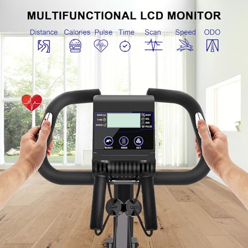 Foldable 4-in-1 Magnetic Exercise Bike with LCD Display