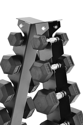 6 Tier Rack Stand - 2.5kg-15kg Cast Iron Dumbbells