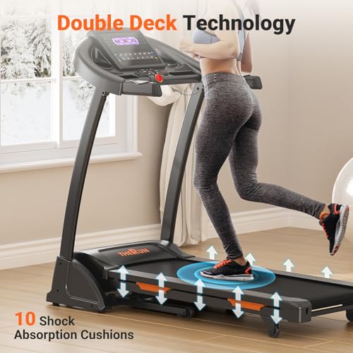 Foldable Treadmill: Powerful Motor, Incline, 300lbs Capacity