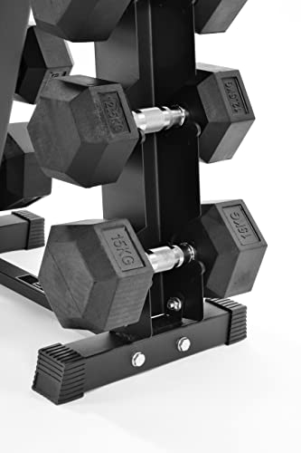6 Tier Rack Stand - 2.5kg-15kg Cast Iron Dumbbells
