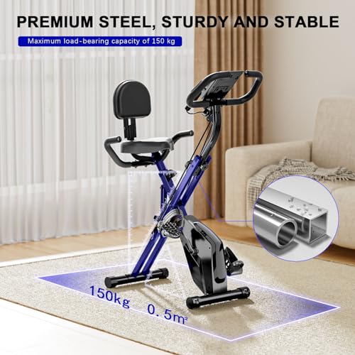 Foldable 4-in-1 Magnetic Exercise Bike with LCD Display