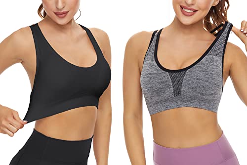 SEGRILA 3 Pack Crisscross Sports Bras - Medium Support