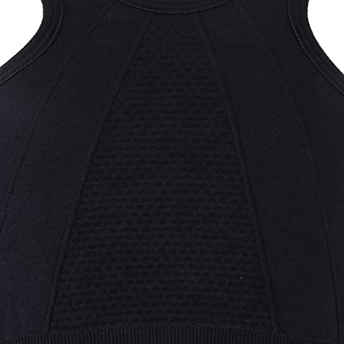 AoToZan Women's Front Zip Sport Bras - Black Grey, XL