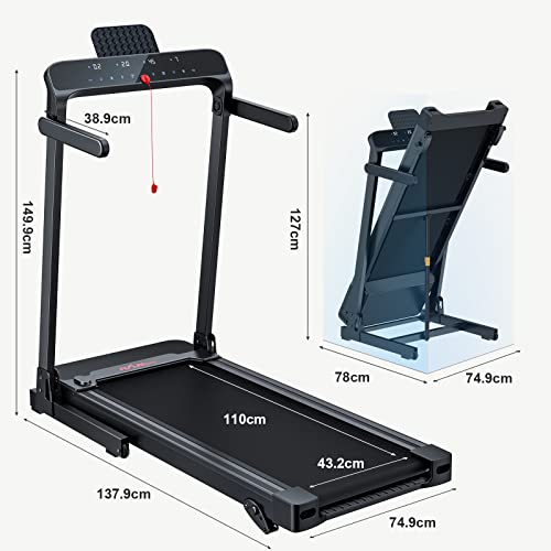 Foldable Treadmill, 3 Incline Levels, Max Weight 180kg
