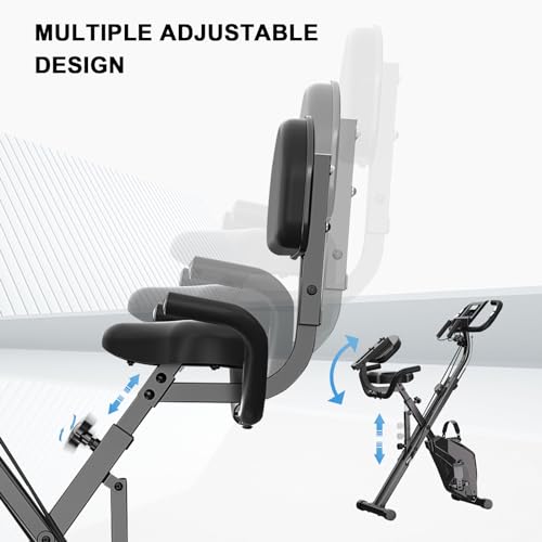 Foldable 4-in-1 Magnetic Exercise Bike with LCD Display