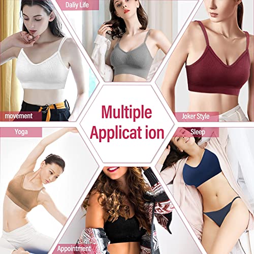 6Pcs Thrilez V Neck Cami Bras: Non-Wired, Seamless