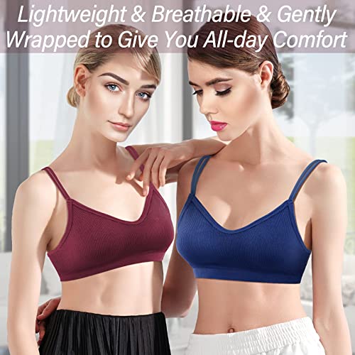 6Pcs Thrilez V Neck Cami Bras: Non-Wired, Seamless