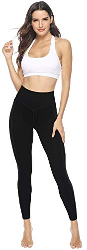 JOYSPELS High Waisted Leggings with Pockets - Black - L