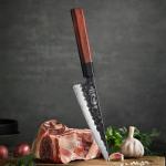 HEZHEN 5.8" Multi-Purpose Honesuki Knife with Redwood Handle