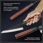 HEZHEN 5.8" Multi-Purpose Honesuki Knife with Redwood Handle