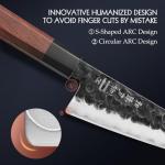 HEZHEN 5.8" Multi-Purpose Honesuki Knife with Redwood Handle