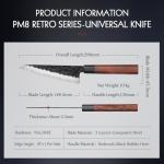 HEZHEN 5.8" Multi-Purpose Honesuki Knife with Redwood Handle