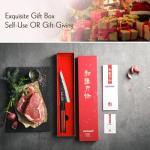 HEZHEN 5.8" Multi-Purpose Honesuki Knife with Redwood Handle