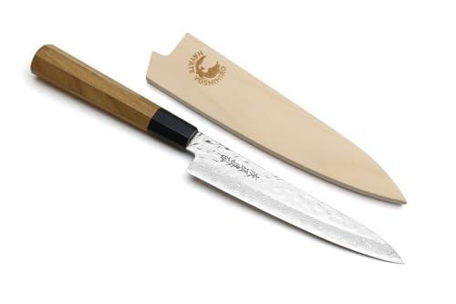 Yoshihiro VG10 Hammered Damascus Honesuki Knife 6