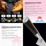 RyoriNinja 8.5 inch Japanese Steel Honesuki Knife