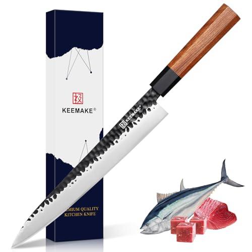 KEEMMAKE 10-Inch Japanese Sushi Knife with Rosewood Handle