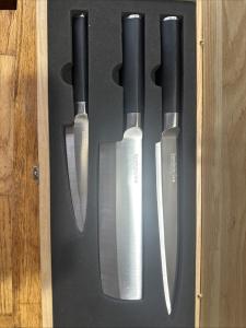 Kamikoto Kanpeki 3pc Knife Set w/COA - New In Wood Box.