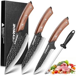 BOMASS Hand Forged Japanese Honesuki Knife Set