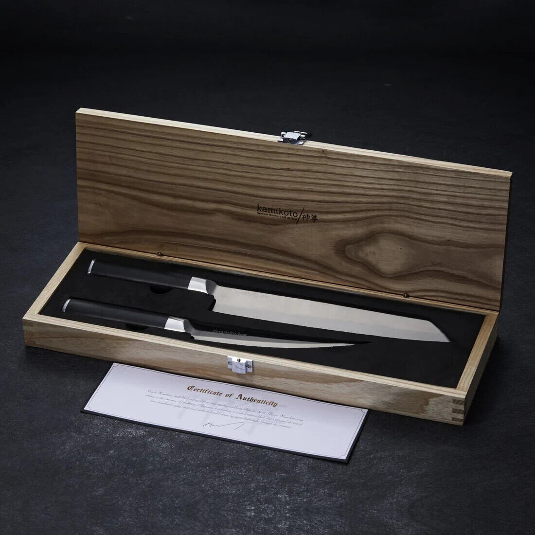 Kamikoto Kensei Honesuki Knife Set in Wood Box