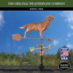 Golden Retriever Weathervane in Polished Copper