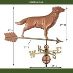 Golden Retriever Weathervane in Polished Copper