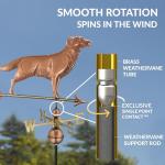 Golden Retriever Weathervane in Polished Copper