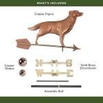 Golden Retriever Weathervane in Polished Copper