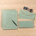 Elegant 50-Pack Sage Green Stationery Set
