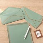 Elegant 50-Pack Sage Green Stationery Set