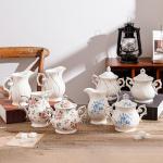 Ceramic Sugar and Creamer Set with Lid