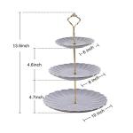 Purple 3-Tier Ceramic Cake Stand for Teas