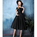 Elegant Off-the-Shoulder Beaded Knee-Length Dress