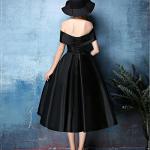 Elegant Off-the-Shoulder Beaded Knee-Length Dress