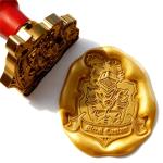 Personalized Medieval Shield Wax Seal Stamp with Red Beech Handle
