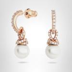 Rose Gold Pearl Drop Earrings from Swarovski Collection