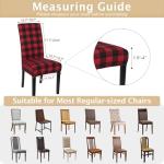 Festive Black/Red Plaid Chair Covers Set of 4