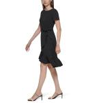 Elegant Black Ruffle Skirt Dress for Women