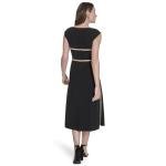 Black and Sand Midi Dress for Women