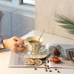 Floral Porcelain Tea Cup and Saucer Set