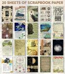 Vintage Washi Stickers and Scrapbook Paper Set