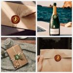 Lion Shield Wax Seal Stamp with Wooden Handle