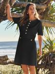 Elegant Black Knit Sweater Dress for Women