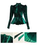 Victorian Green Dress with Puff Sleeves