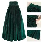 Victorian Green Dress with Puff Sleeves