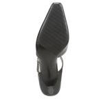 Black Leather Gem Pumps for Women