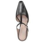 Black Leather Gem Pumps for Women