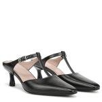 Black Leather Gem Pumps for Women