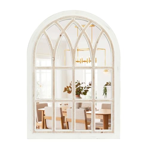 Flora Farmhouse Large White Wall Mirror