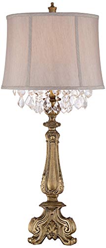 Elegant French Country Console Table Lamp - Antique Gold